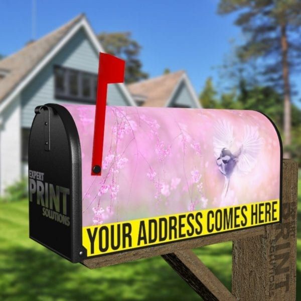 Little Flying Bird and Flowers Decorative Curbside Farm Mailbox Cover