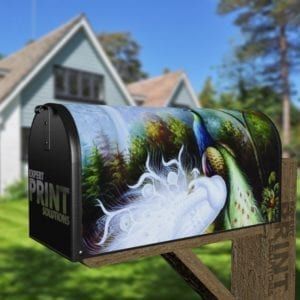 Snow White and Colorful Peacocks Decorative Curbside Farm Mailbox Cover