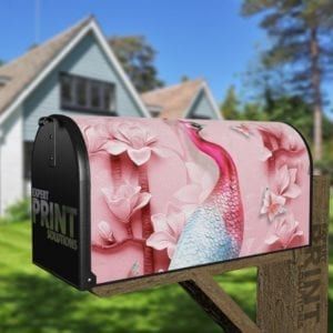 Pink and Blue Peacock Decorative Curbside Farm Mailbox Cover