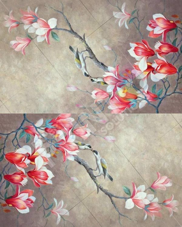 Pretty Oriental Birds Decorative Curbside Farm Mailbox Cover