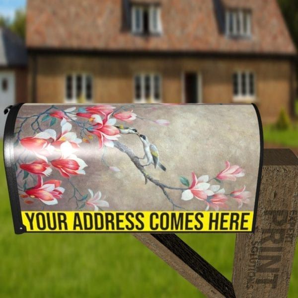 Pretty Oriental Birds Decorative Curbside Farm Mailbox Cover