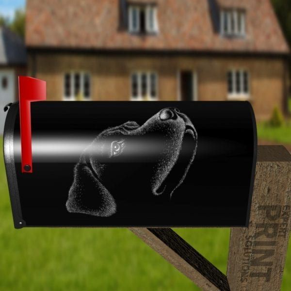 Black Labrador Face Decorative Curbside Farm Mailbox Cover