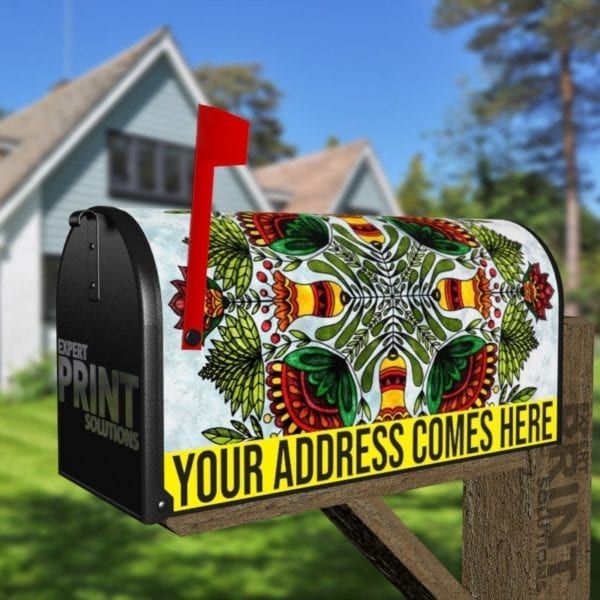 Beautiful Christmas Mandala Decorative Curbside Farm Mailbox Cover
