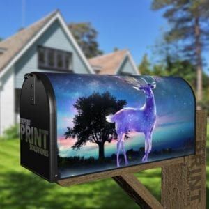 Beautiful Nebula Deer Decorative Curbside Farm Mailbox Cover