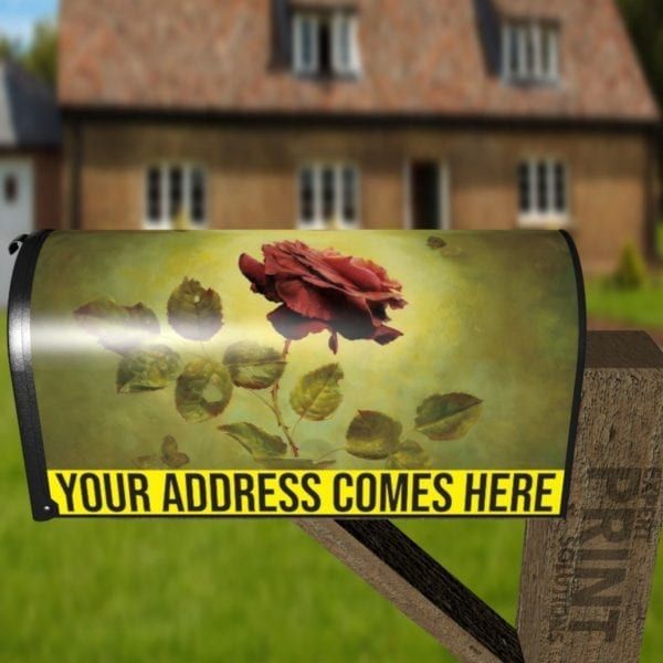 Beautiful Red Rose in a Vase Decorative Curbside Farm Mailbox Cover