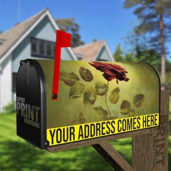 Beautiful Red Rose in a Vase Decorative Curbside Farm Mailbox Cover