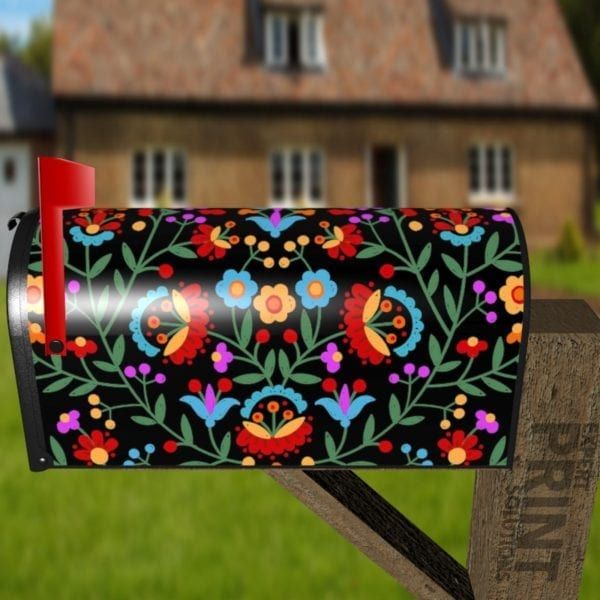 Easter European Bohemian Folk Flowers Decorative Curbside Farm Mailbox Cover