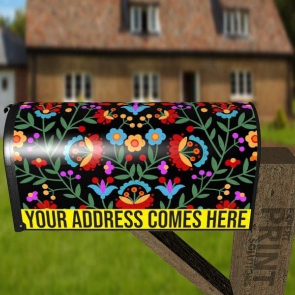 Easter European Bohemian Folk Flowers Decorative Curbside Farm Mailbox Cover