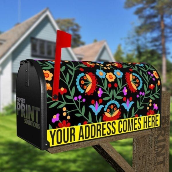 Easter European Bohemian Folk Flowers Decorative Curbside Farm Mailbox Cover