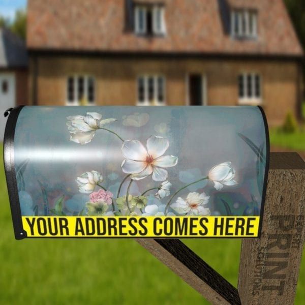 Cute Little White Flowers Decorative Curbside Farm Mailbox Cover