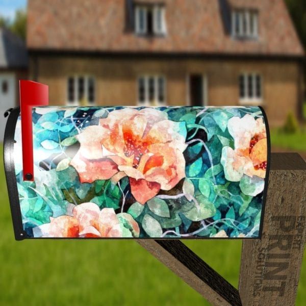 Pretty Dog Rose Bush Decorative Curbside Farm Mailbox Cover