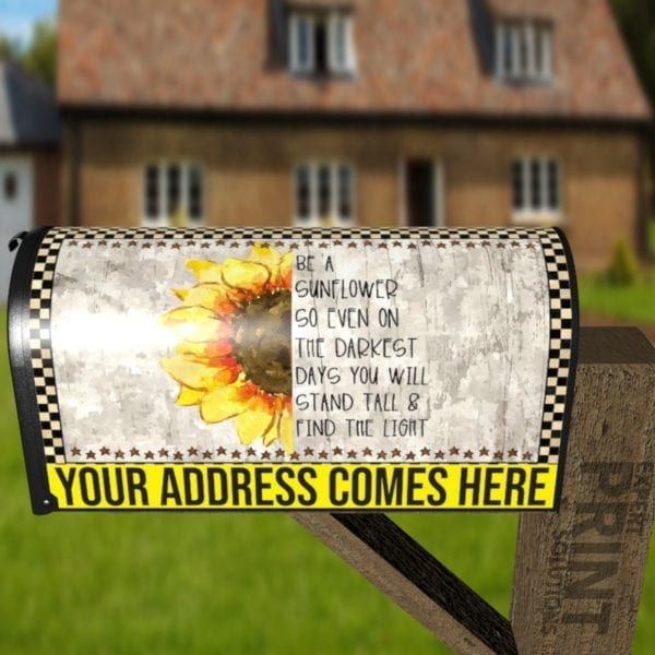 Rustic Sunflower Quote Decorative Curbside Farm Mailbox Cover