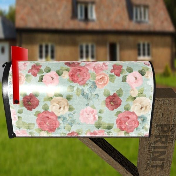 Little Cute Pink and Red Flowers Decorative Curbside Farm Mailbox Cover