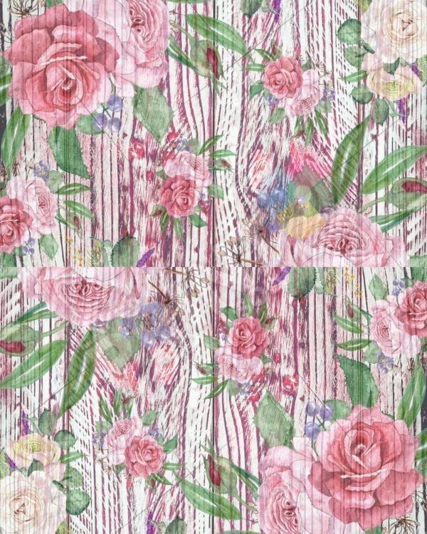 Flowers on Wood Pattern #2 Decorative Curbside Farm Mailbox Cover