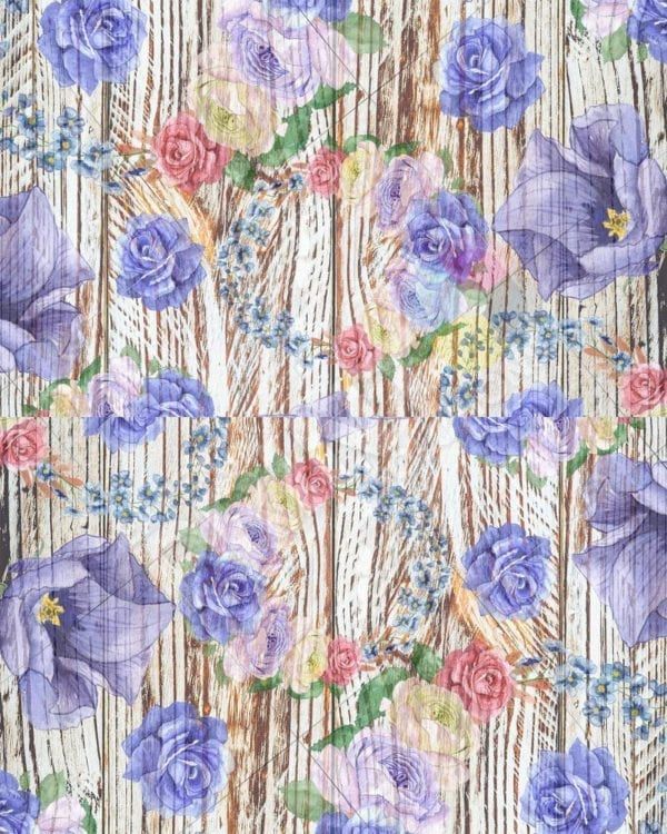 Flowers on Wood Pattern #3 Decorative Curbside Farm Mailbox Cover