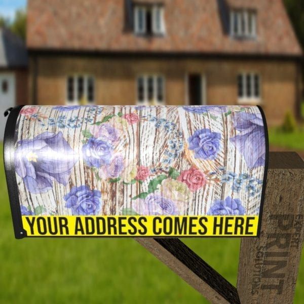 Flowers on Wood Pattern #3 Decorative Curbside Farm Mailbox Cover