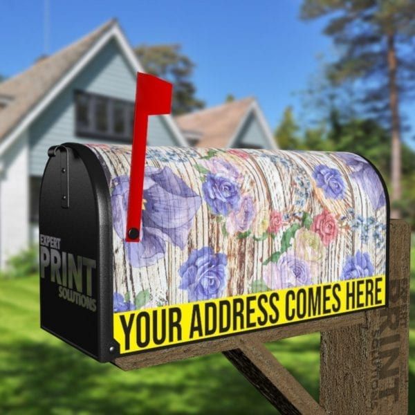 Flowers on Wood Pattern #3 Decorative Curbside Farm Mailbox Cover