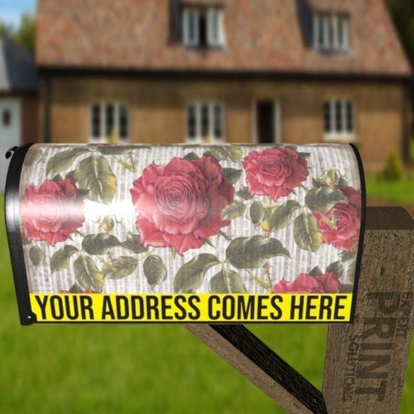 Flowers on Wood Pattern #9 Decorative Curbside Farm Mailbox Cover