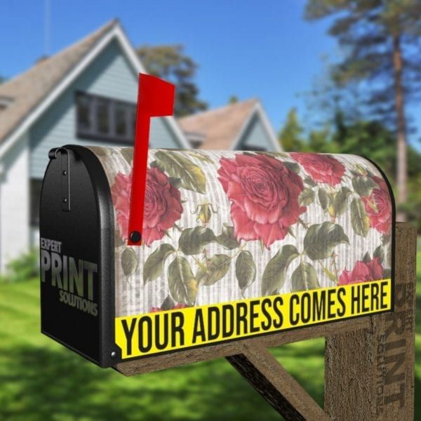 Flowers on Wood Pattern #9 Decorative Curbside Farm Mailbox Cover