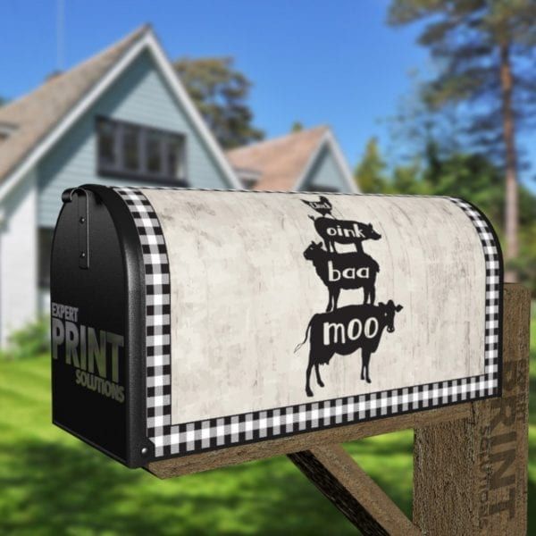 Farmhouse Stacked Animals Decorative Curbside Farm Mailbox Cover