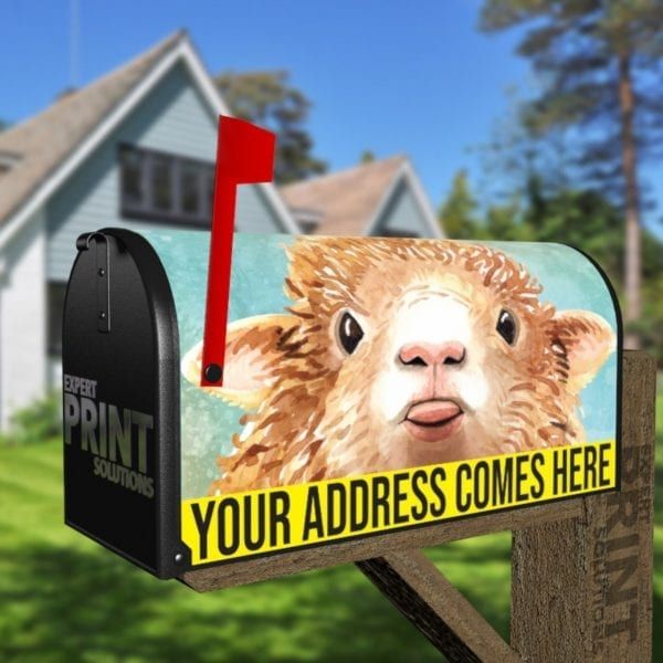 Cute Sassy Sheep Decorative Curbside Farm Mailbox Cover