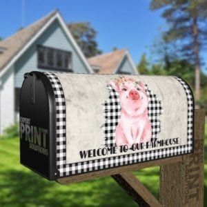 Cute Farmhouse Piglet Decorative Curbside Farm Mailbox Cover