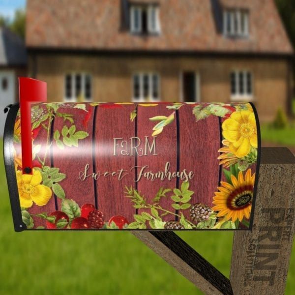 Farm Sweet Farmhouse Decorative Curbside Farm Mailbox Cover