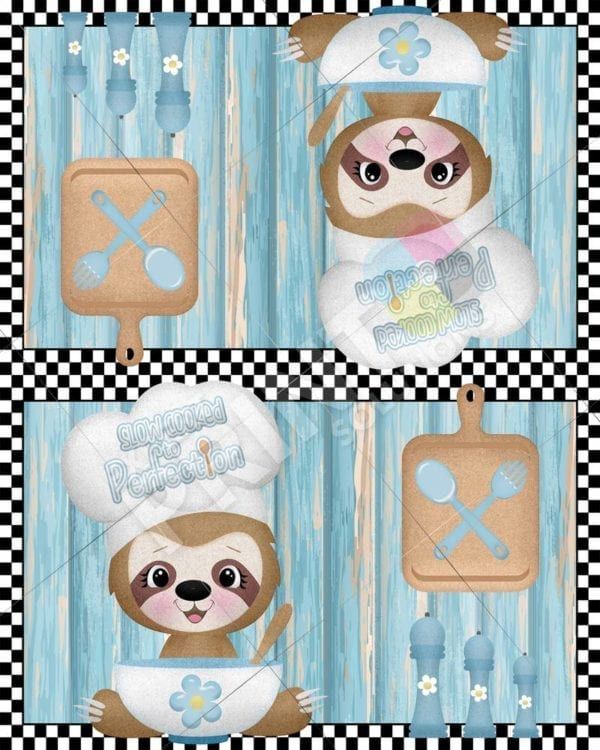 Little Sloth Chef #1 Decorative Curbside Farm Mailbox Cover