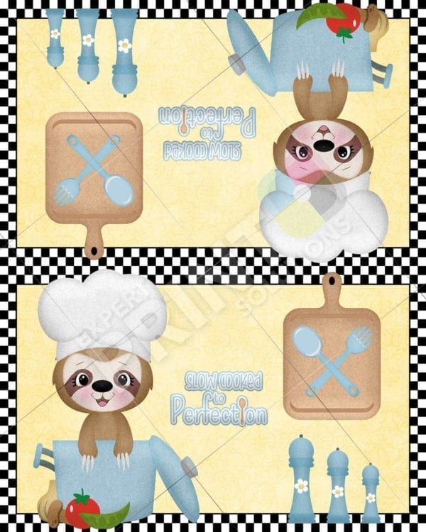 Little Sloth Chef #2 Decorative Curbside Farm Mailbox Cover