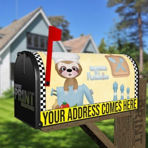 Little Sloth Chef #2 Decorative Curbside Farm Mailbox Cover