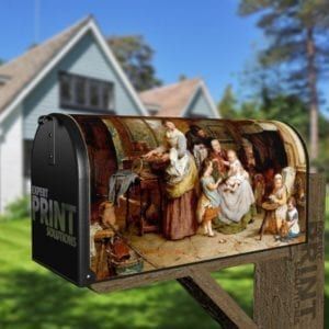 British School by Smith George Decorative Curbside Farm Mailbox Cover