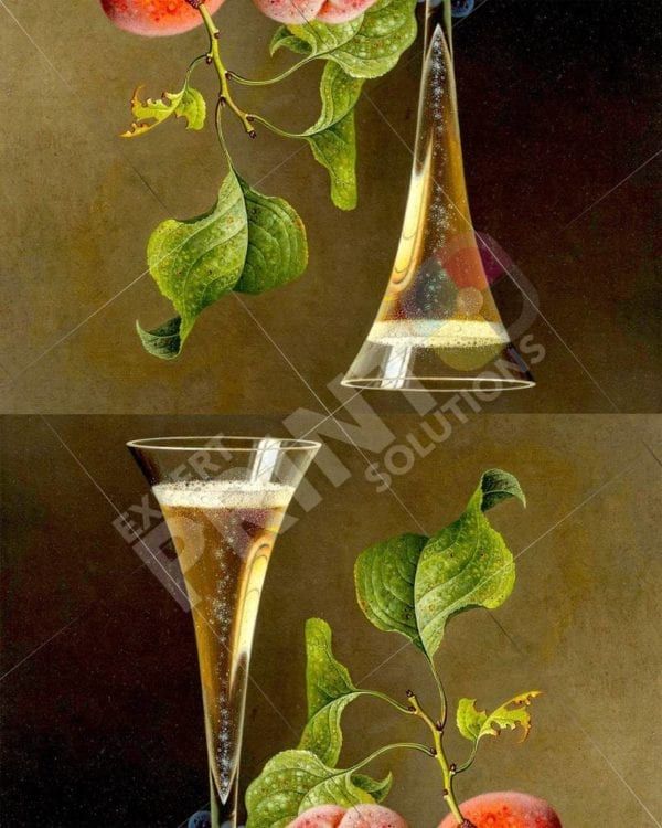 Still Life with Champagne Flute Decorative Curbside Farm Mailbox Cover