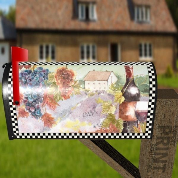 Vintage Tuscan Winery Design #1 Decorative Curbside Farm Mailbox Cover