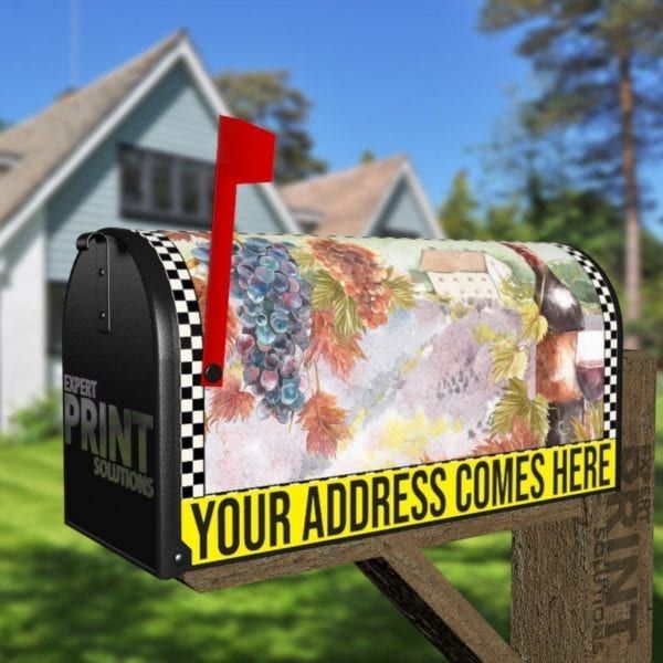 Vintage Tuscan Winery Design #2 Decorative Curbside Farm Mailbox Cover