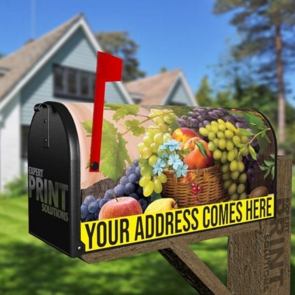 Still Life with Flowers and Fruit Decorative Curbside Farm Mailbox Cover