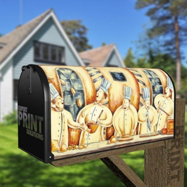 Cute Laughing Chefs Decorative Curbside Farm Mailbox Cover