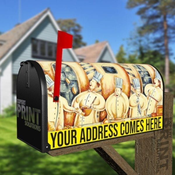 Cute Laughing Chefs Decorative Curbside Farm Mailbox Cover