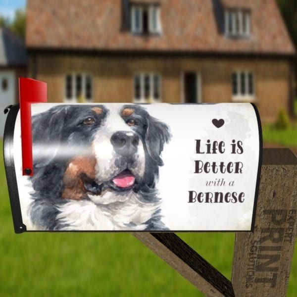 Life is Better with a Bernese Decorative Curbside Farm Mailbox Cover