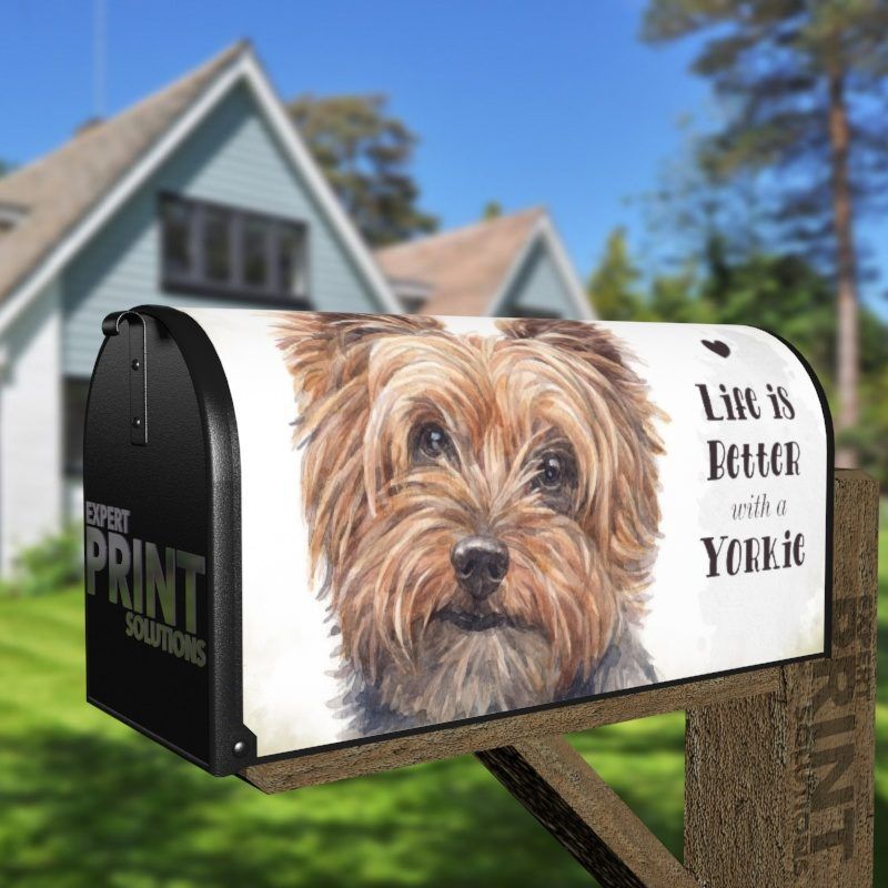 Life is Better with a Yorkie Decorative Curbside Farm Mailbox Cover