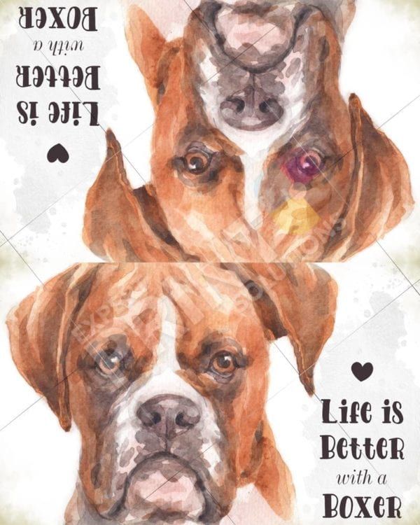 Life is Better with a Boxer Decorative Curbside Farm Mailbox Cover