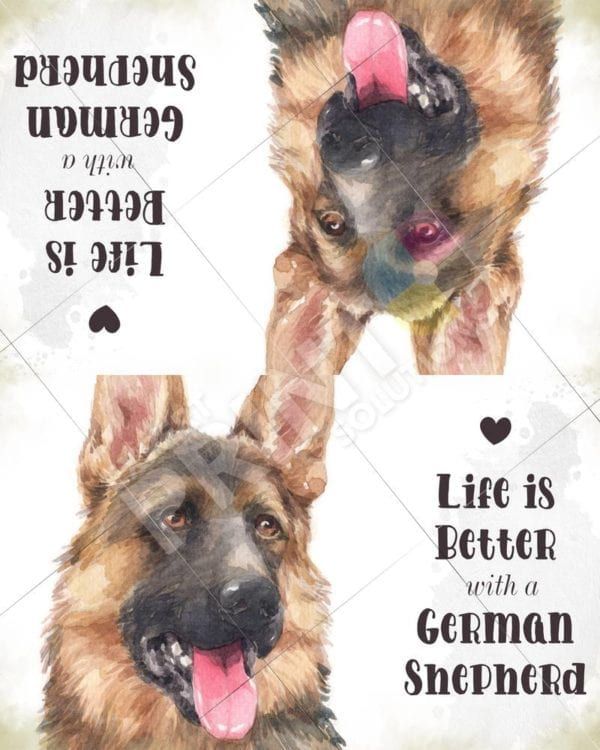 Life is Better with a German Shepherd Decorative Curbside Farm Mailbox Cover