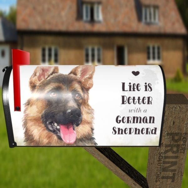Life is Better with a German Shepherd Decorative Curbside Farm Mailbox Cover