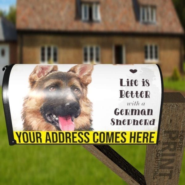 Life is Better with a German Shepherd Decorative Curbside Farm Mailbox Cover