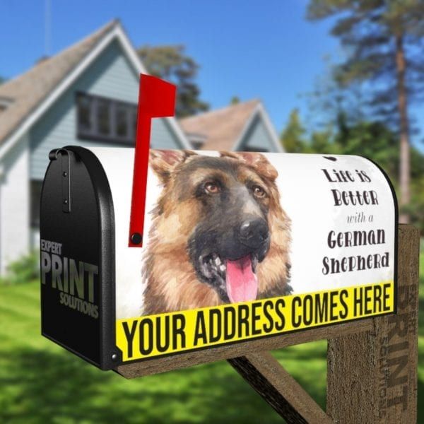 Life is Better with a German Shepherd Decorative Curbside Farm Mailbox Cover