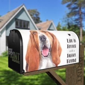 Life is Better with a Basset Hound Decorative Curbside Farm Mailbox Cover