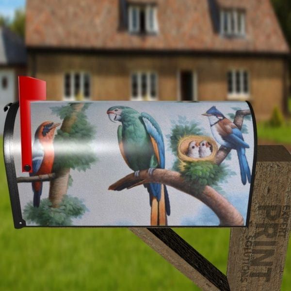 Colorful Summer Birds Decorative Curbside Farm Mailbox Cover
