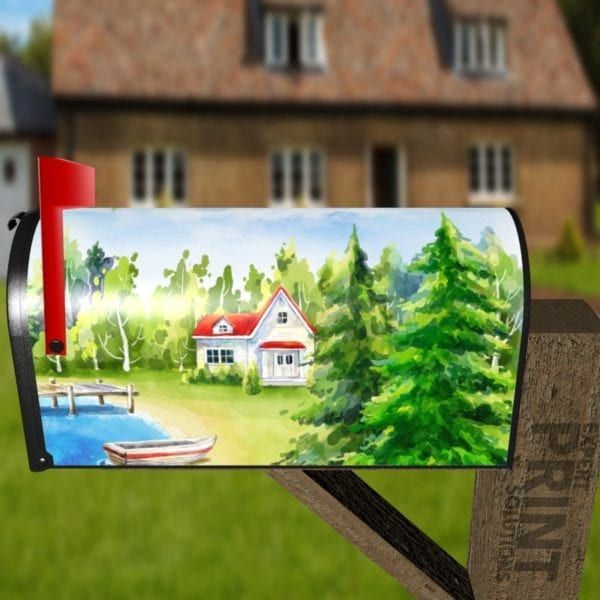 Little Cottage By the Lake #1 Decorative Curbside Farm Mailbox Cover