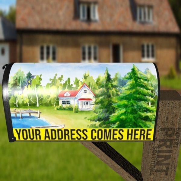 Little Cottage By the Lake #1 Decorative Curbside Farm Mailbox Cover