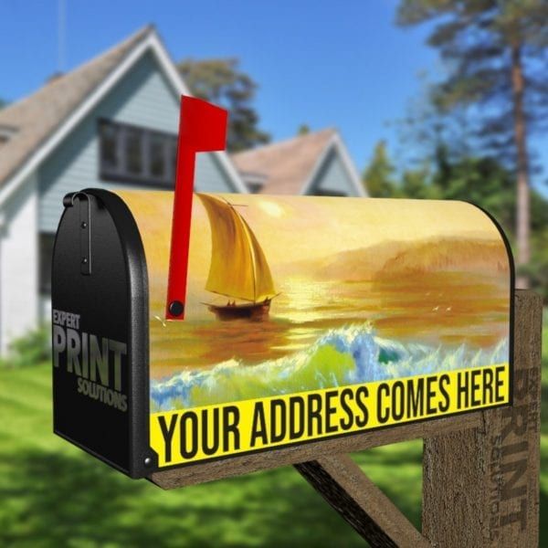 Sunset Sailboat Decorative Curbside Farm Mailbox Cover