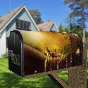 Magical Forest with Fireflies Decorative Curbside Farm Mailbox Cover